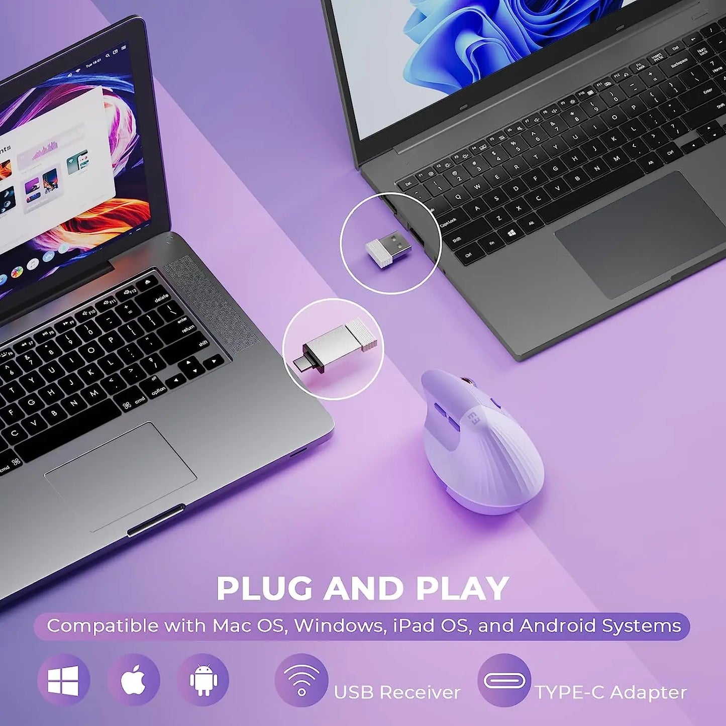 Seenda Lift Vertical Wireless Mouse