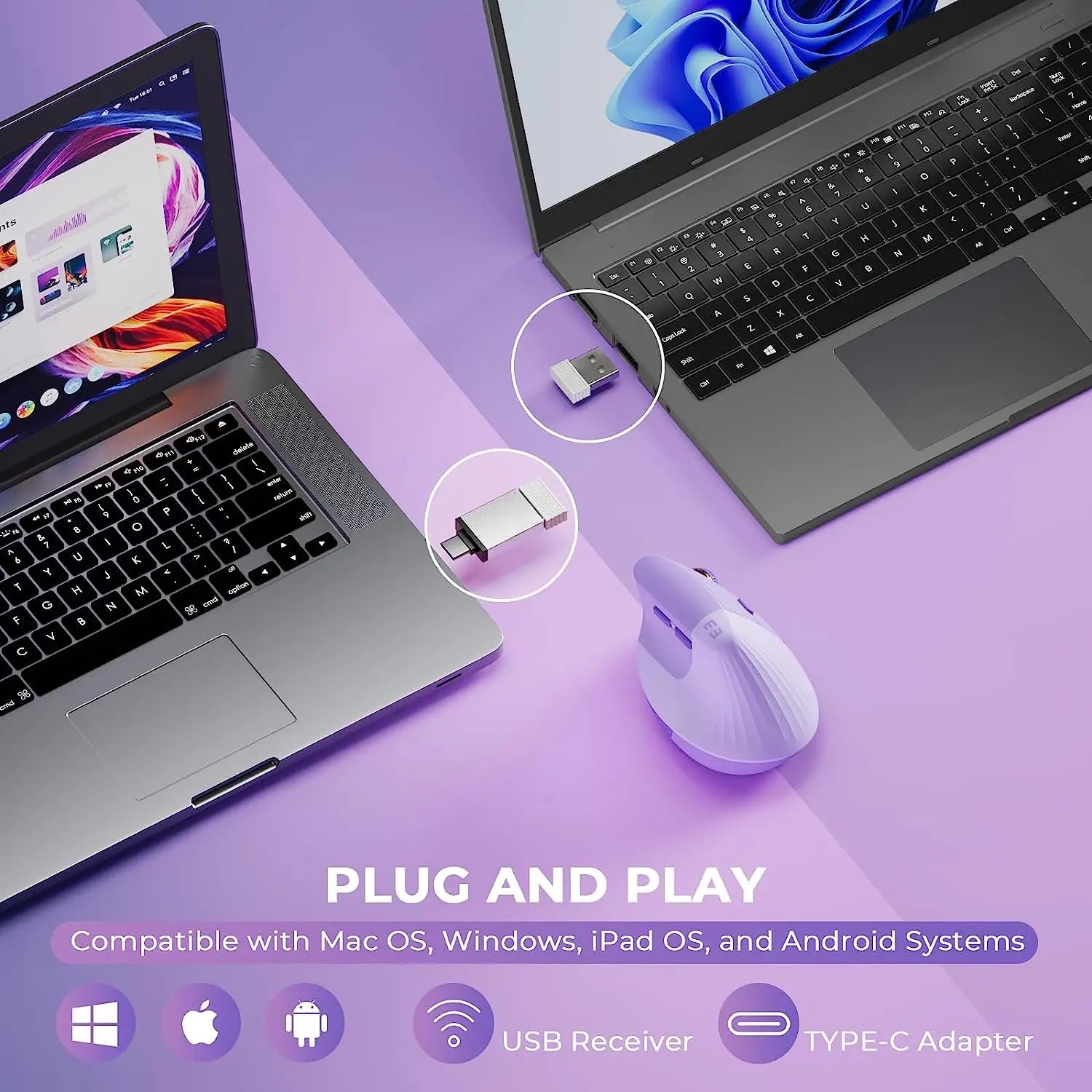 Seenda Lift Vertical Wireless Mouse