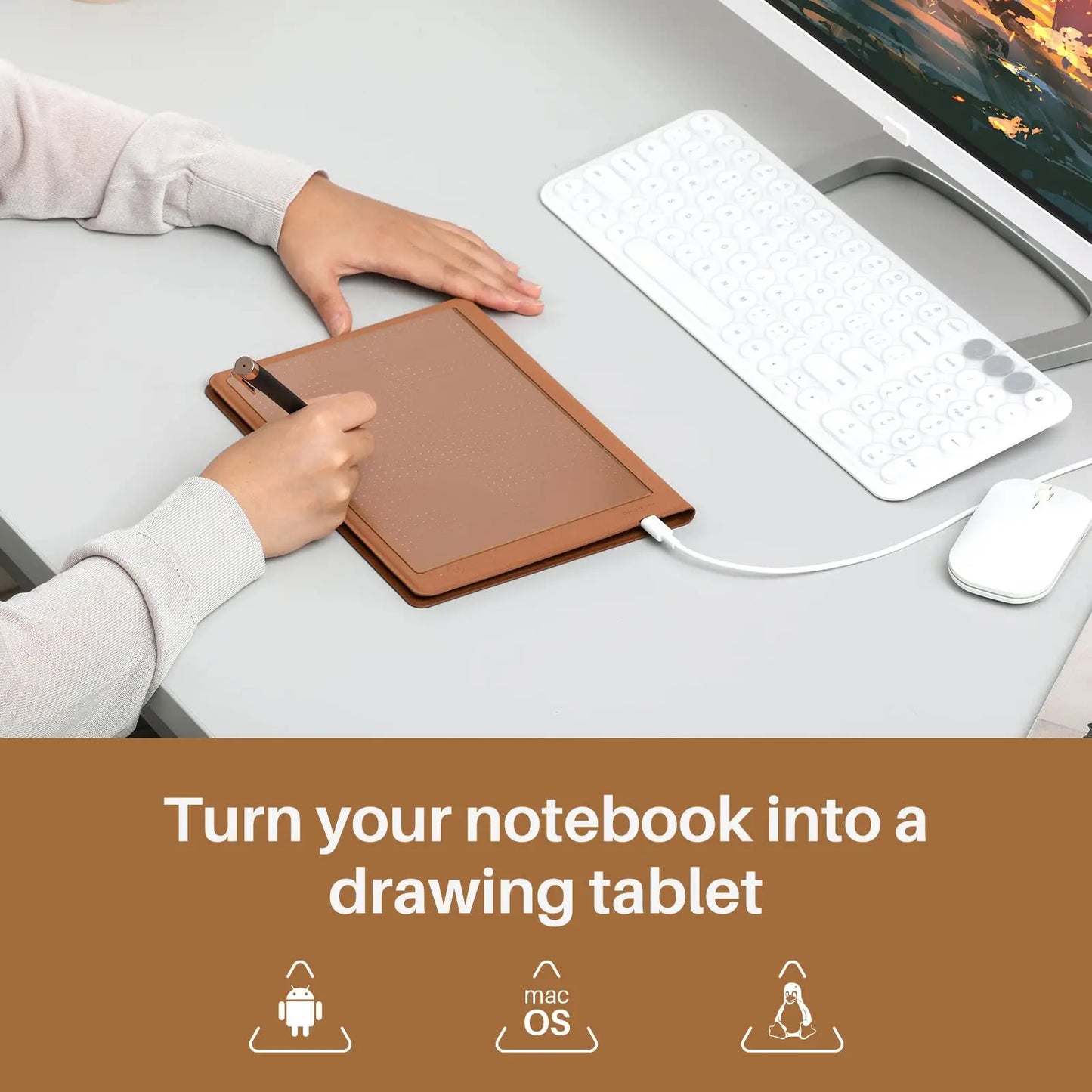 HUION Note 2-in-1 Digital Notebook Drawing Tablet With Battery-free Pen - GlitzyGizmo