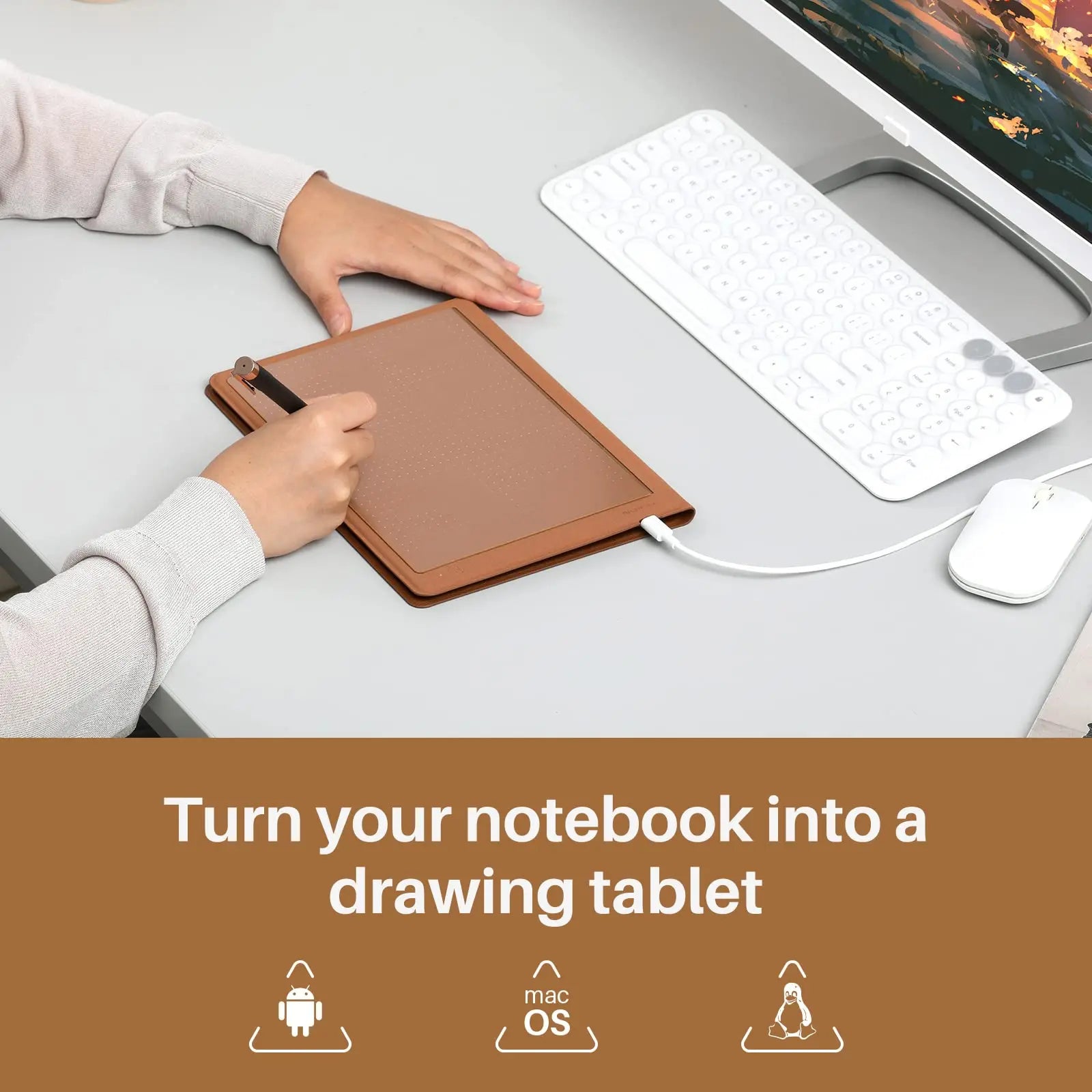 HUION Note 2-in-1 Digital Notebook Drawing Tablet With Battery-free Pen - GlitzyGizmo